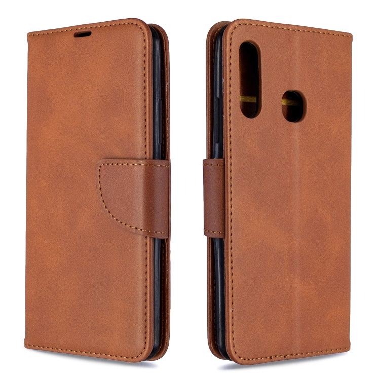 For Galaxy A70e Retro Lambskin Texture Pure Color Horizontal Flip PU Leather Case with Holder & Card Slots & Wallet & Lanyard