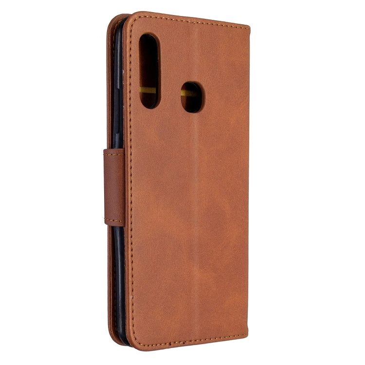 For Galaxy A70e Retro Lambskin Texture Pure Color Horizontal Flip PU Leather Case with Holder & Card Slots & Wallet & Lanyard