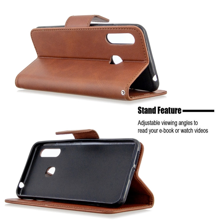 For Galaxy A70e Retro Lambskin Texture Pure Color Horizontal Flip PU Leather Case with Holder & Card Slots & Wallet & Lanyard