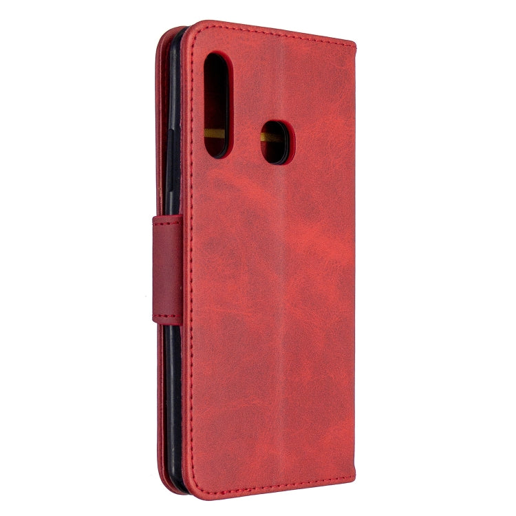 For Galaxy A70e Retro Lambskin Texture Pure Color Horizontal Flip PU Leather Case with Holder & Card Slots & Wallet & Lanyard