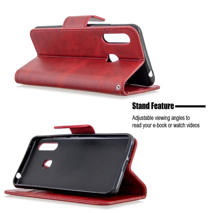 For Galaxy A70e Retro Lambskin Texture Pure Color Horizontal Flip PU Leather Case with Holder & Card Slots & Wallet & Lanyard
