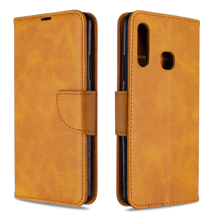 For Galaxy A70e Retro Lambskin Texture Pure Color Horizontal Flip PU Leather Case with Holder & Card Slots & Wallet & Lanyard