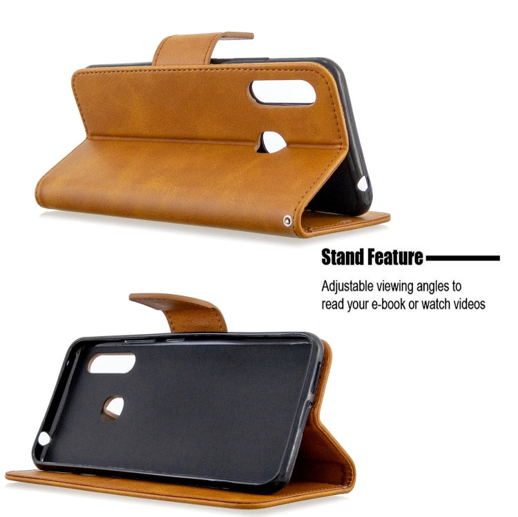 For Galaxy A70e Retro Lambskin Texture Pure Color Horizontal Flip PU Leather Case with Holder & Card Slots & Wallet & Lanyard