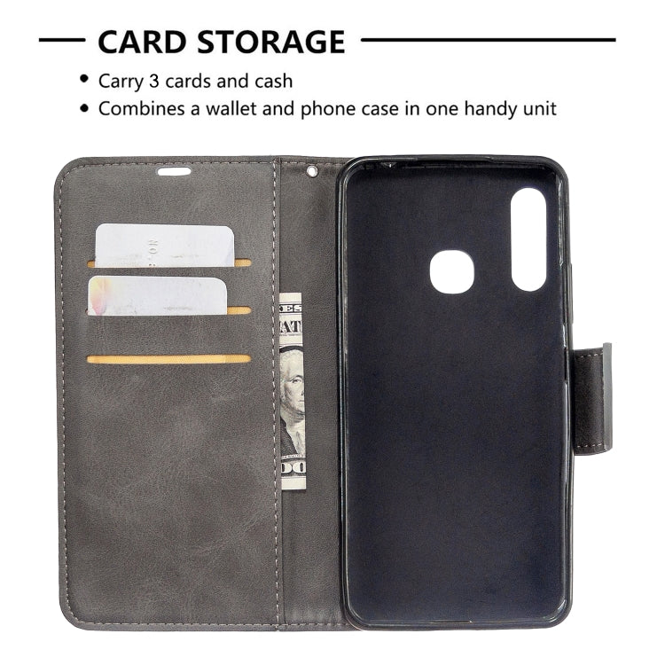 For Galaxy A70e Retro Lambskin Texture Pure Color Horizontal Flip PU Leather Case with Holder & Card Slots & Wallet & Lanyard