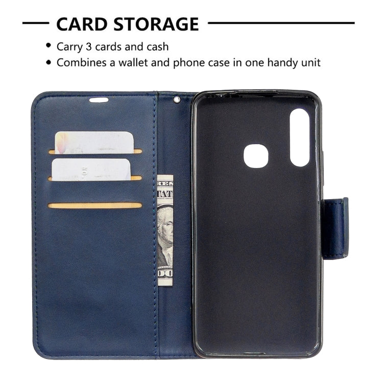 For Galaxy A70e Retro Lambskin Texture Pure Color Horizontal Flip PU Leather Case with Holder & Card Slots & Wallet & Lanyard