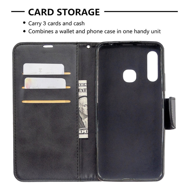 For Galaxy A70e Retro Lambskin Texture Pure Color Horizontal Flip PU Leather Case with Holder & Card Slots & Wallet & Lanyard