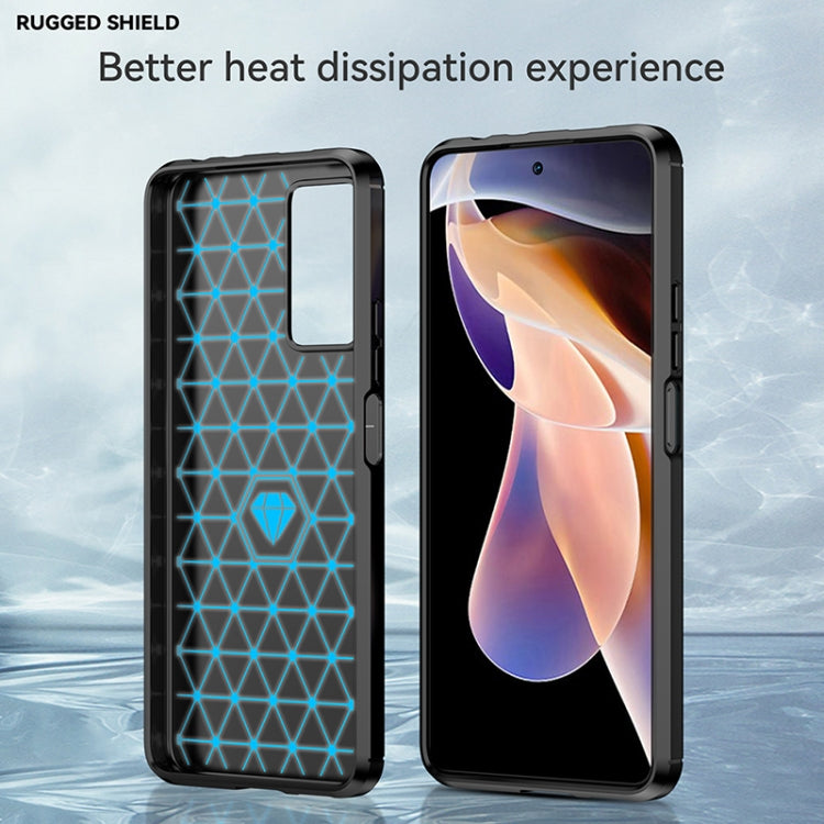 For Xiaomi Redmi Note 11 Pro / Note 11 Pro+ Brushed Texture Carbon Fiber TPU Case