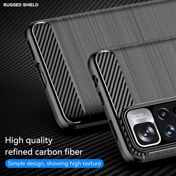 For Xiaomi Redmi Note 11 Pro / Note 11 Pro+ Brushed Texture Carbon Fiber TPU Case