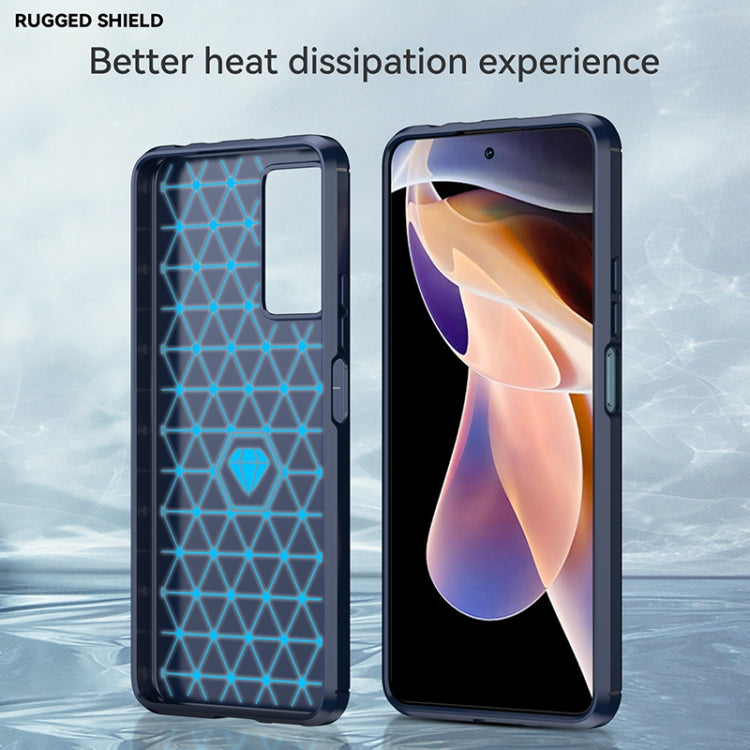 For Xiaomi Redmi Note 11 Pro / Note 11 Pro+ Brushed Texture Carbon Fiber TPU Case