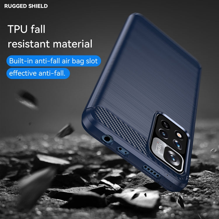 For Xiaomi Redmi Note 11 Pro / Note 11 Pro+ Brushed Texture Carbon Fiber TPU Case