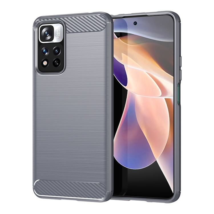For Xiaomi Redmi Note 11 Pro / Note 11 Pro+ Brushed Texture Carbon Fiber TPU Case