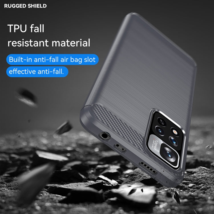For Xiaomi Redmi Note 11 Pro / Note 11 Pro+ Brushed Texture Carbon Fiber TPU Case