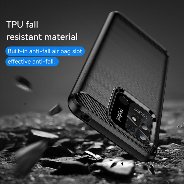 For Xiaomi Redmi 10 India Brushed Texture Carbon Fiber TPU Case