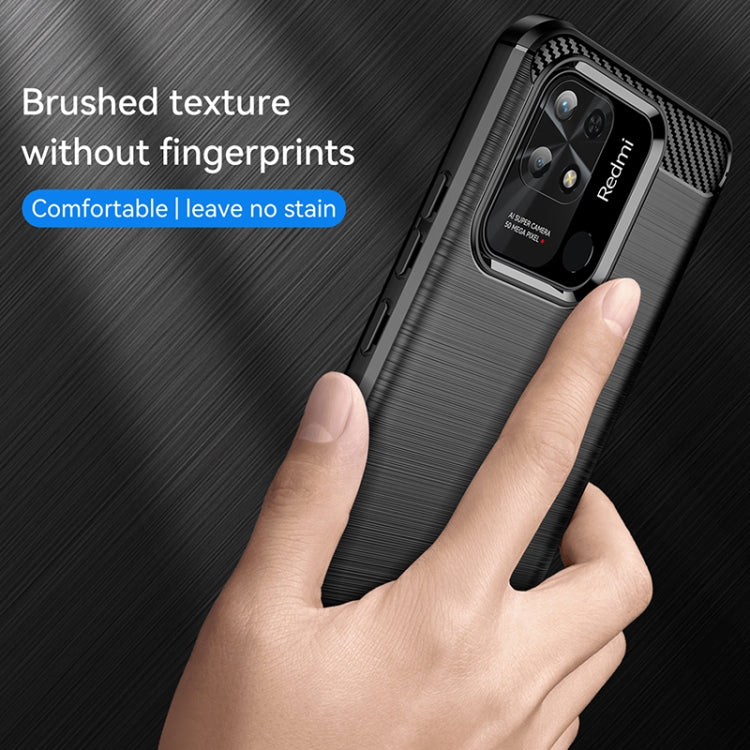For Xiaomi Redmi 10 India Brushed Texture Carbon Fiber TPU Case