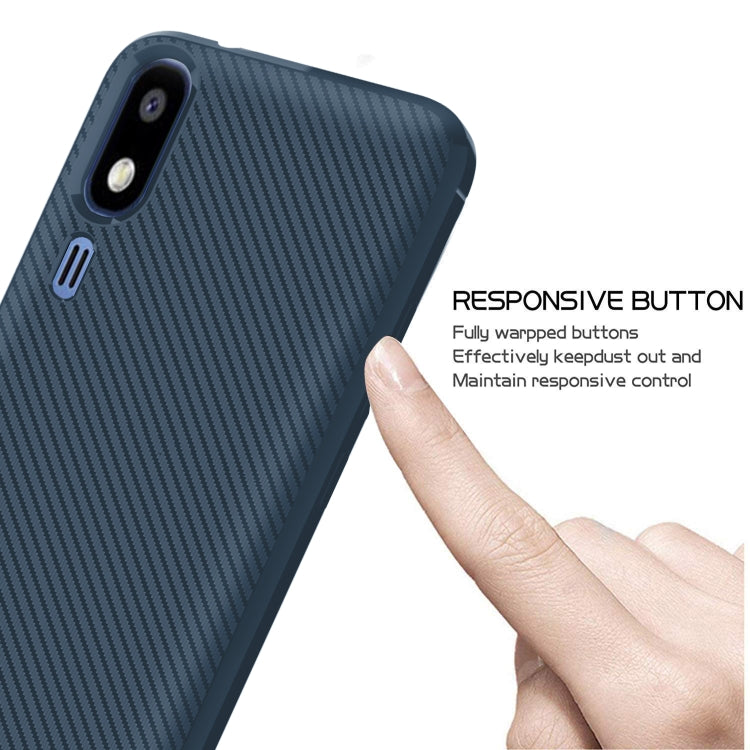 For Galaxy A2 Core Carbon Fiber Texture Shockproof TPU Protective Case