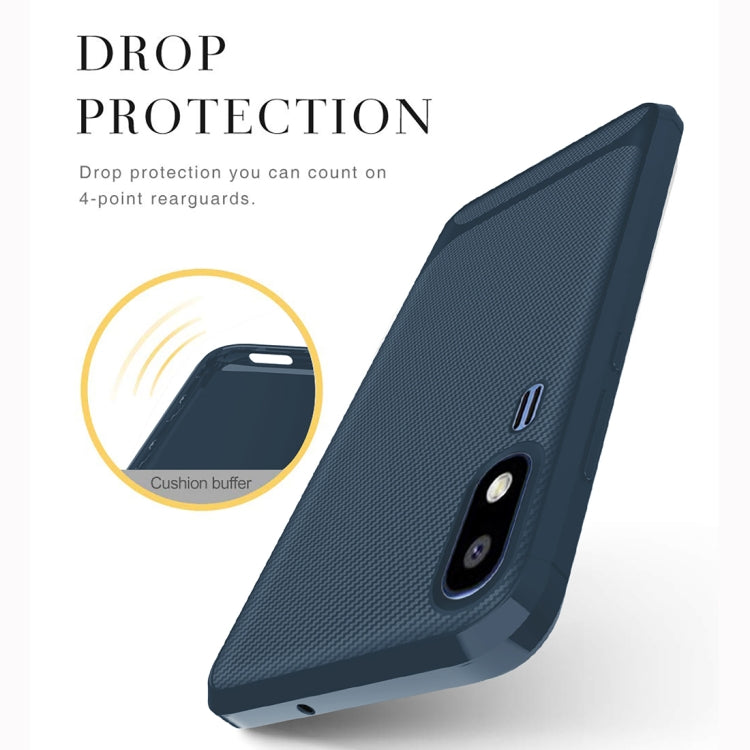 For Galaxy A2 Core Carbon Fiber Texture Shockproof TPU Protective Case