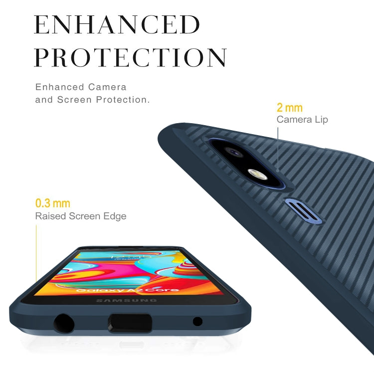 For Galaxy A2 Core Carbon Fiber Texture Shockproof TPU Protective Case
