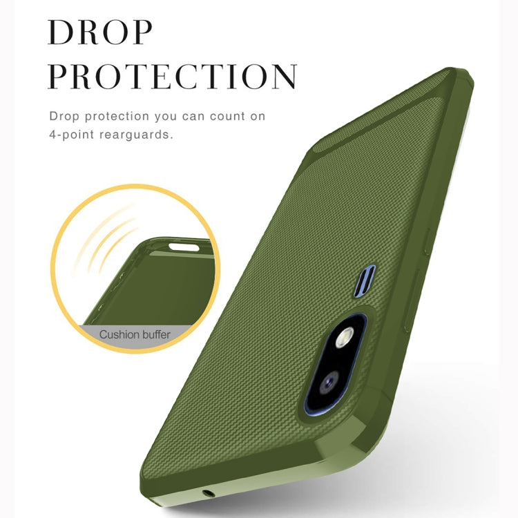 For Galaxy A2 Core Carbon Fiber Texture Shockproof TPU Protective Case