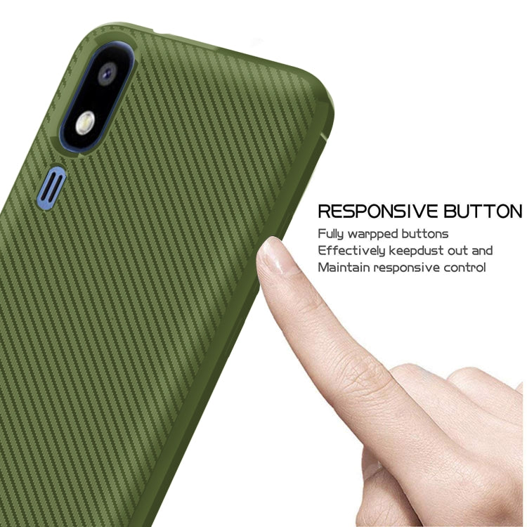 For Galaxy A2 Core Carbon Fiber Texture Shockproof TPU Protective Case