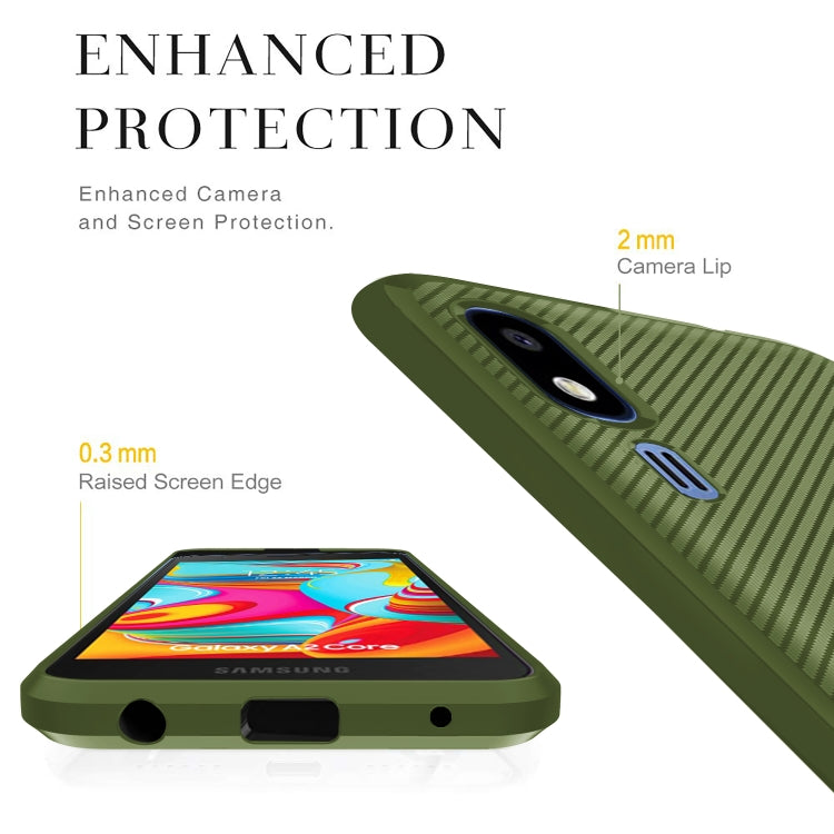 For Galaxy A2 Core Carbon Fiber Texture Shockproof TPU Protective Case