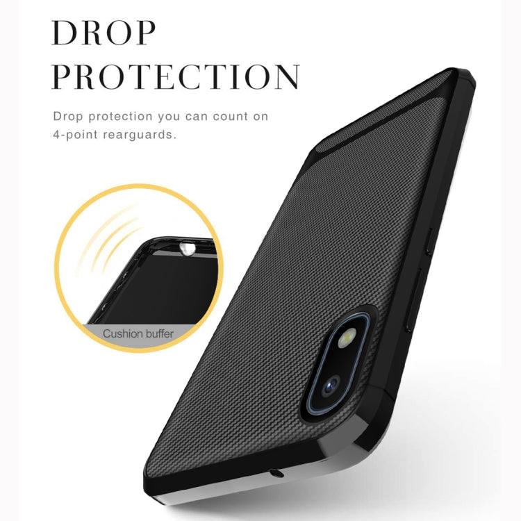 For Galaxy A10e Carbon Fiber Texture Shockproof TPU Protective Case