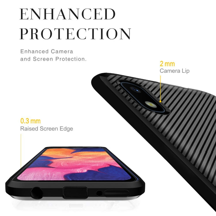 For Galaxy A10e Carbon Fiber Texture Shockproof TPU Protective Case