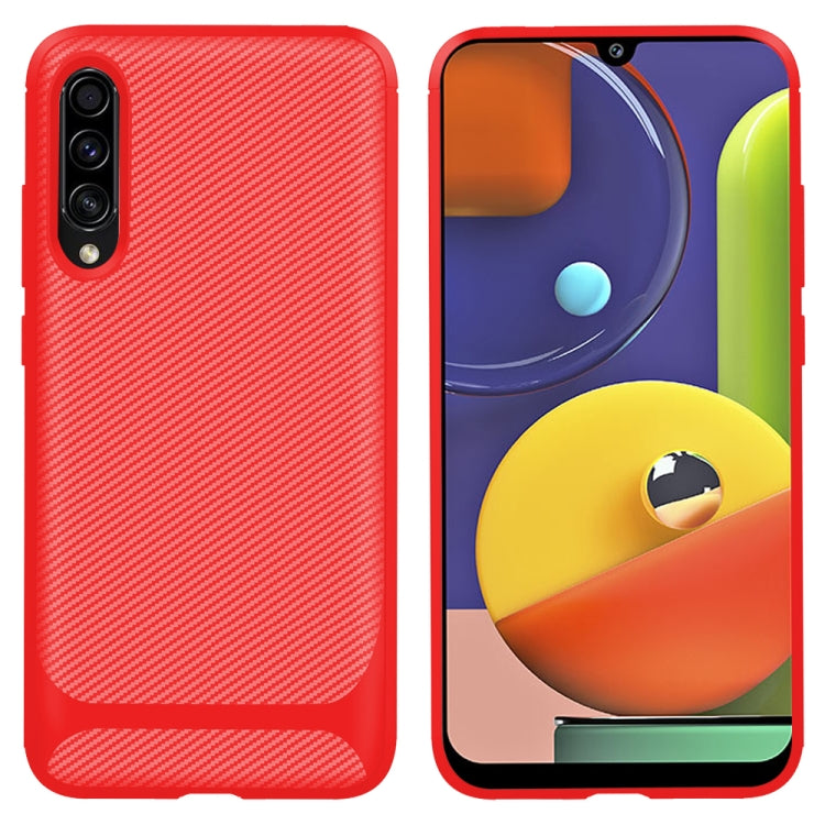 For Galaxy A50s / A30s Carbon Fiber Texture Shockproof TPU Protective Case