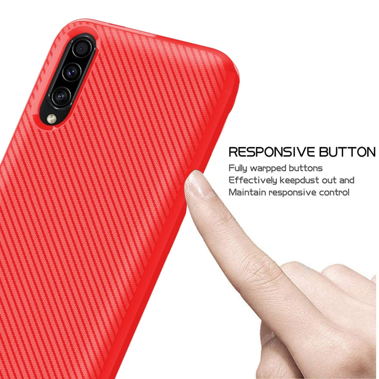 For Galaxy A50s / A30s Carbon Fiber Texture Shockproof TPU Protective Case