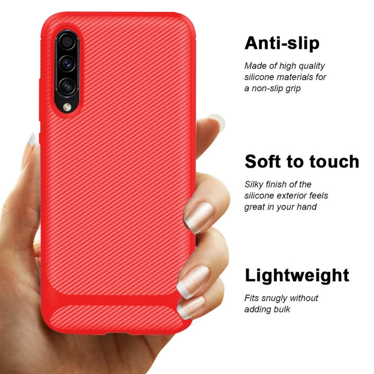 For Galaxy A50s / A30s Carbon Fiber Texture Shockproof TPU Protective Case