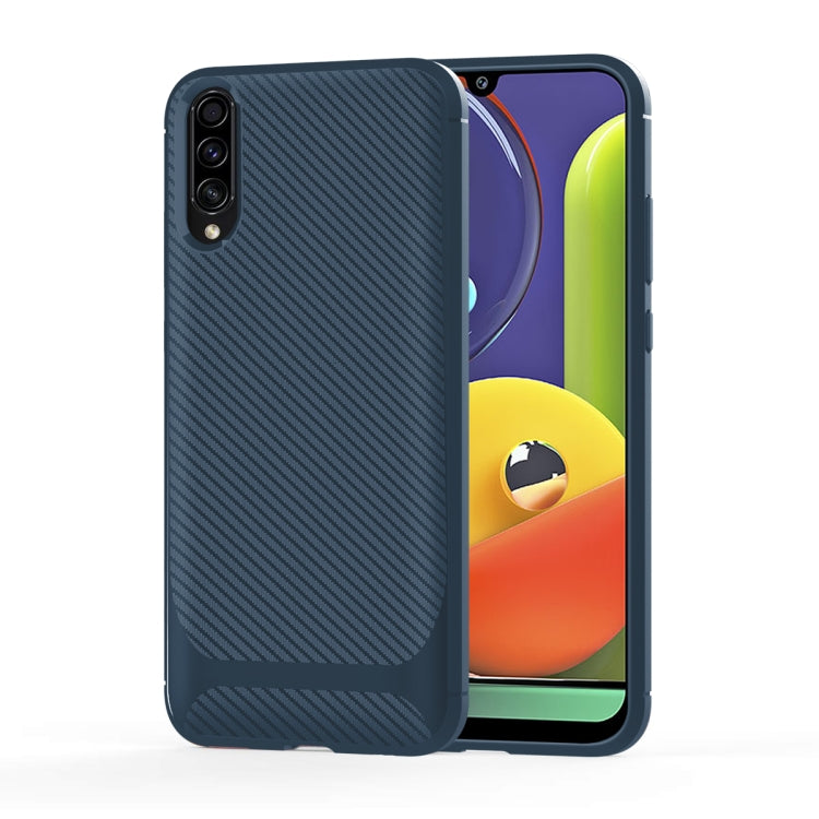 For Galaxy A50s / A30s Carbon Fiber Texture Shockproof TPU Protective Case
