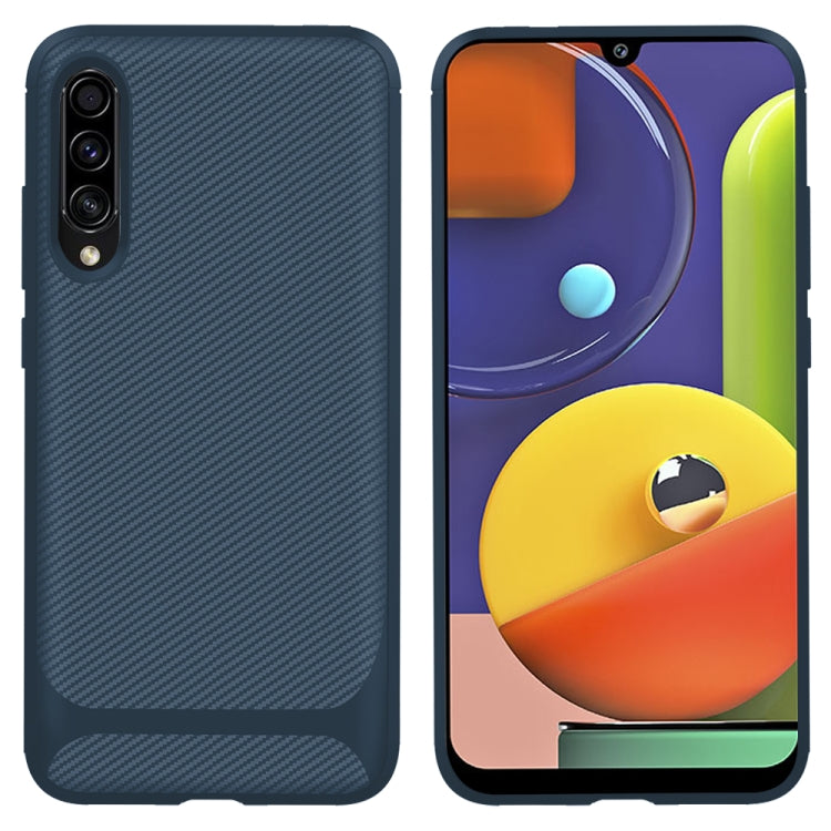 For Galaxy A50s / A30s Carbon Fiber Texture Shockproof TPU Protective Case