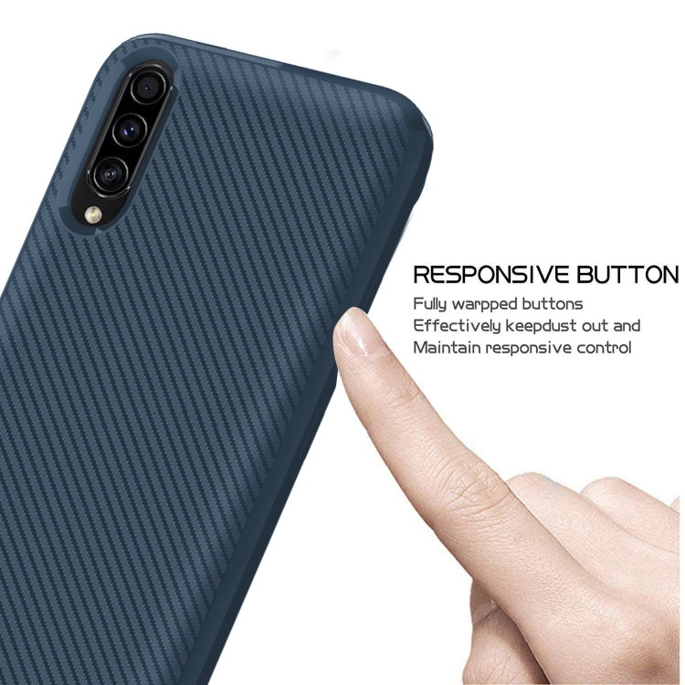 For Galaxy A50s / A30s Carbon Fiber Texture Shockproof TPU Protective Case