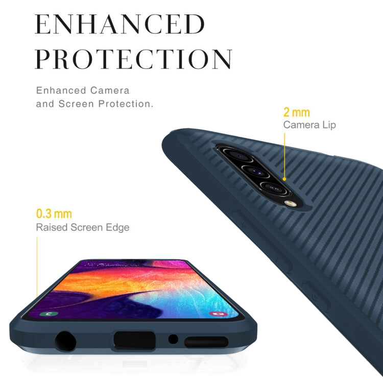 For Galaxy A50s / A30s Carbon Fiber Texture Shockproof TPU Protective Case