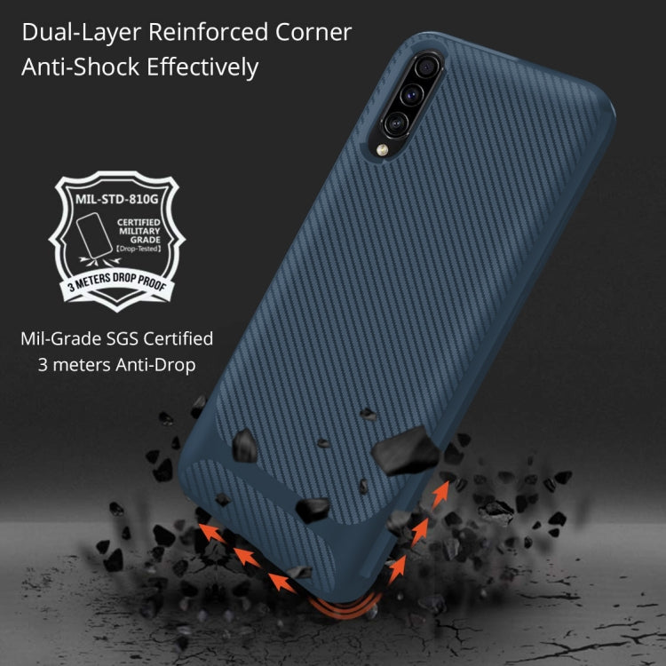 For Galaxy A50s / A30s Carbon Fiber Texture Shockproof TPU Protective Case