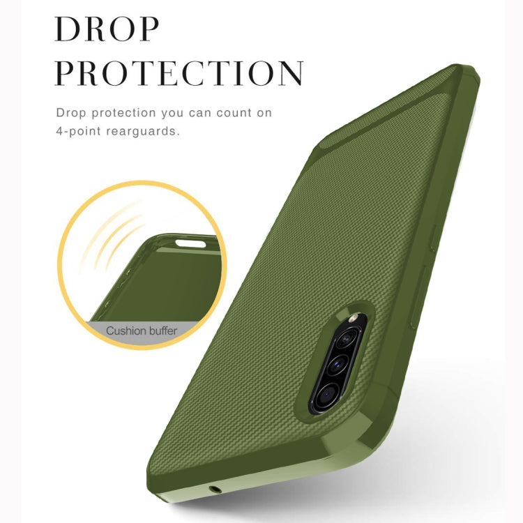 For Galaxy A50s / A30s Carbon Fiber Texture Shockproof TPU Protective Case