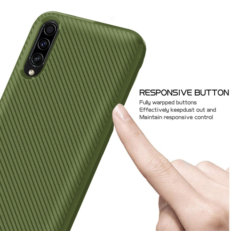 For Galaxy A50s / A30s Carbon Fiber Texture Shockproof TPU Protective Case