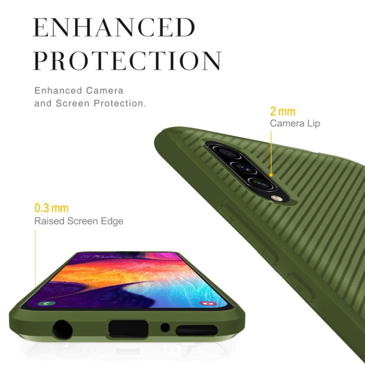 For Galaxy A50s / A30s Carbon Fiber Texture Shockproof TPU Protective Case