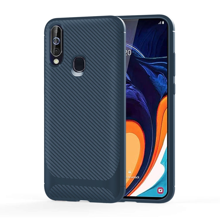 For Galaxy A60 / M40 Carbon Fiber Texture Shockproof TPU Protective Case