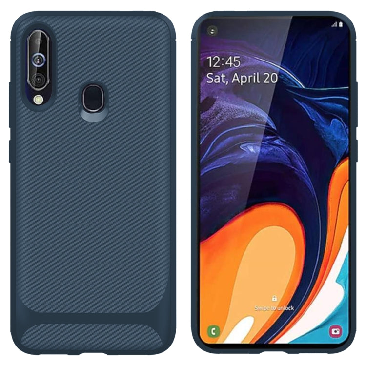 For Galaxy A60 / M40 Carbon Fiber Texture Shockproof TPU Protective Case