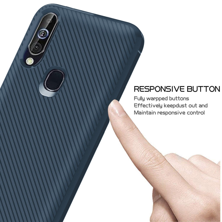 For Galaxy A60 / M40 Carbon Fiber Texture Shockproof TPU Protective Case