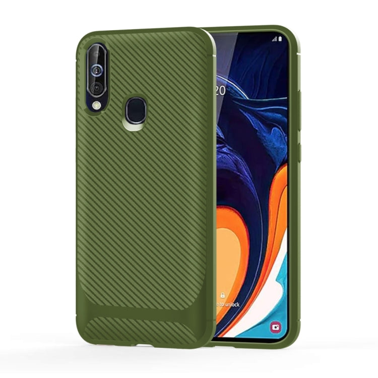 For Galaxy A60 / M40 Carbon Fiber Texture Shockproof TPU Protective Case