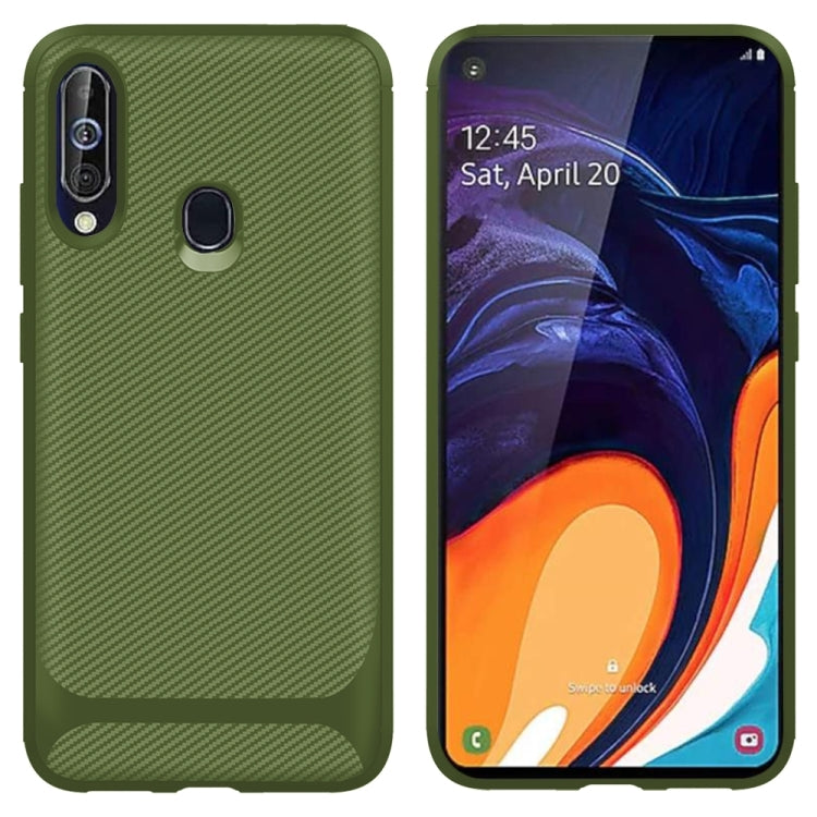 For Galaxy A60 / M40 Carbon Fiber Texture Shockproof TPU Protective Case