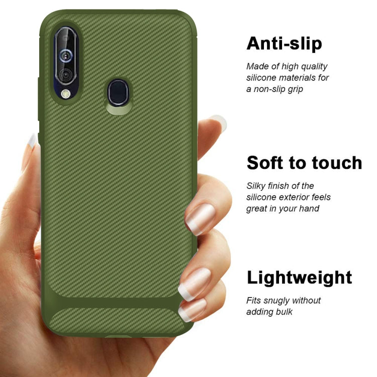 For Galaxy A60 / M40 Carbon Fiber Texture Shockproof TPU Protective Case
