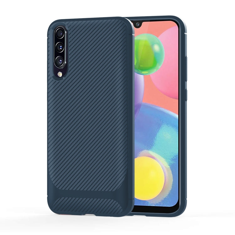 For Galaxy A70s Carbon Fiber Texture Shockproof TPU Protective Case