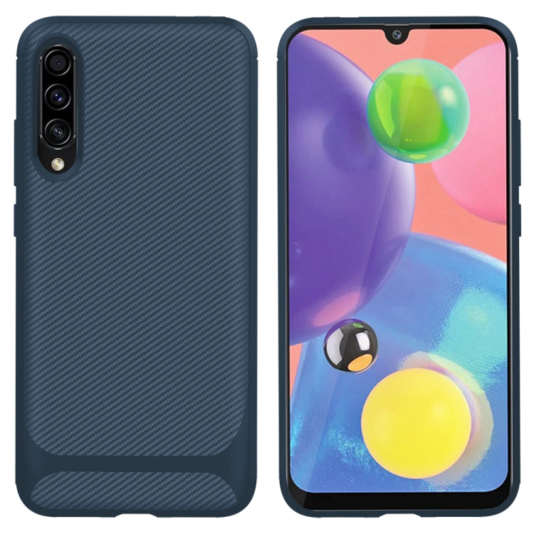 For Galaxy A70s Carbon Fiber Texture Shockproof TPU Protective Case