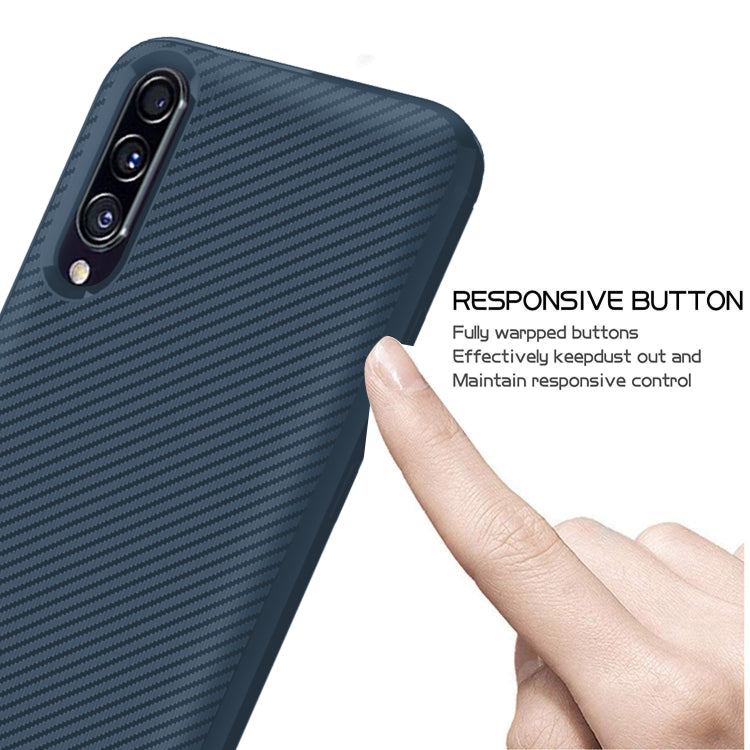 For Galaxy A70s Carbon Fiber Texture Shockproof TPU Protective Case