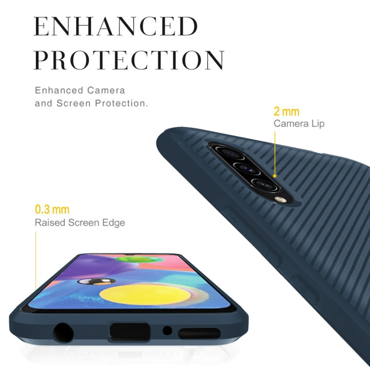 For Galaxy A70s Carbon Fiber Texture Shockproof TPU Protective Case