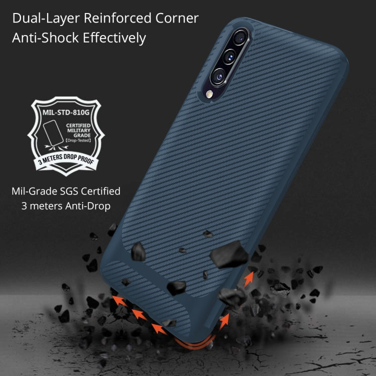 For Galaxy A70s Carbon Fiber Texture Shockproof TPU Protective Case