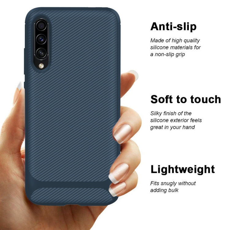 For Galaxy A70s Carbon Fiber Texture Shockproof TPU Protective Case