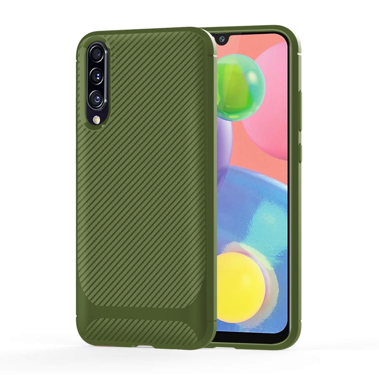 For Galaxy A70s Carbon Fiber Texture Shockproof TPU Protective Case